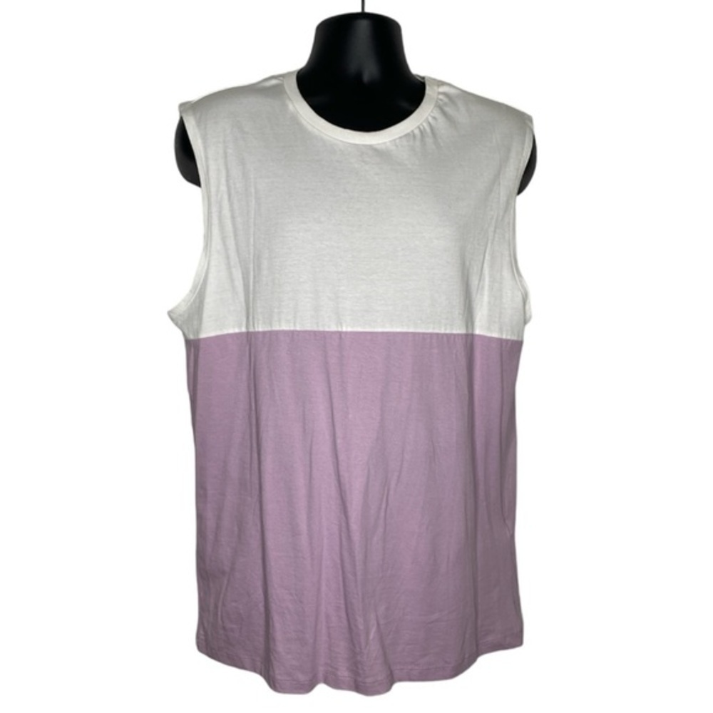 Asos Two-Tone Tank Top (Size:XL, Color:White/Lavender)